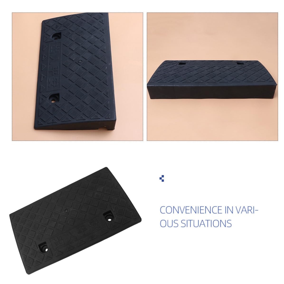 Negro Rampa 10 Ruedas de Silla de Plástico Cm para Coche