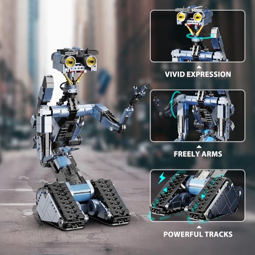iATOM 1176 Pieces Johnny 5 Robot Building Set with Remote Control - Rechargeable, Gift for Adults Men, STEM Tech Movie Robotic Figure Model Kit - Image 5