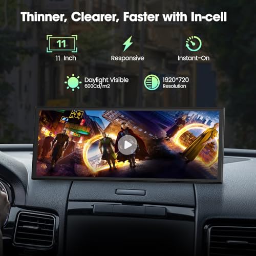 LAMTTO Upgraded 11'' Wireless Carplay Screen with Net-Flix YouTube Apps and Backup Camera - image 7