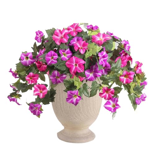 Tewzafiya Flores falsas | Plantas falsas de balcón Petunias - Plantas Decoración Ipomea Colgantes para Exteriores Macetas Porche Patio Terraza Jardín Boda Primavera