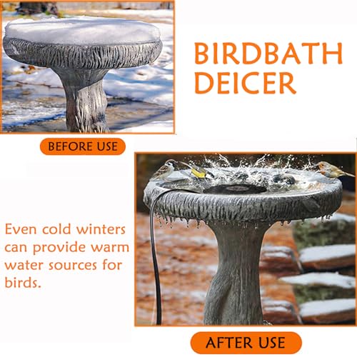 Deicer BirdBath de 250 W para exterior no inverno, aquecedor de banho submersível atualizado para pá