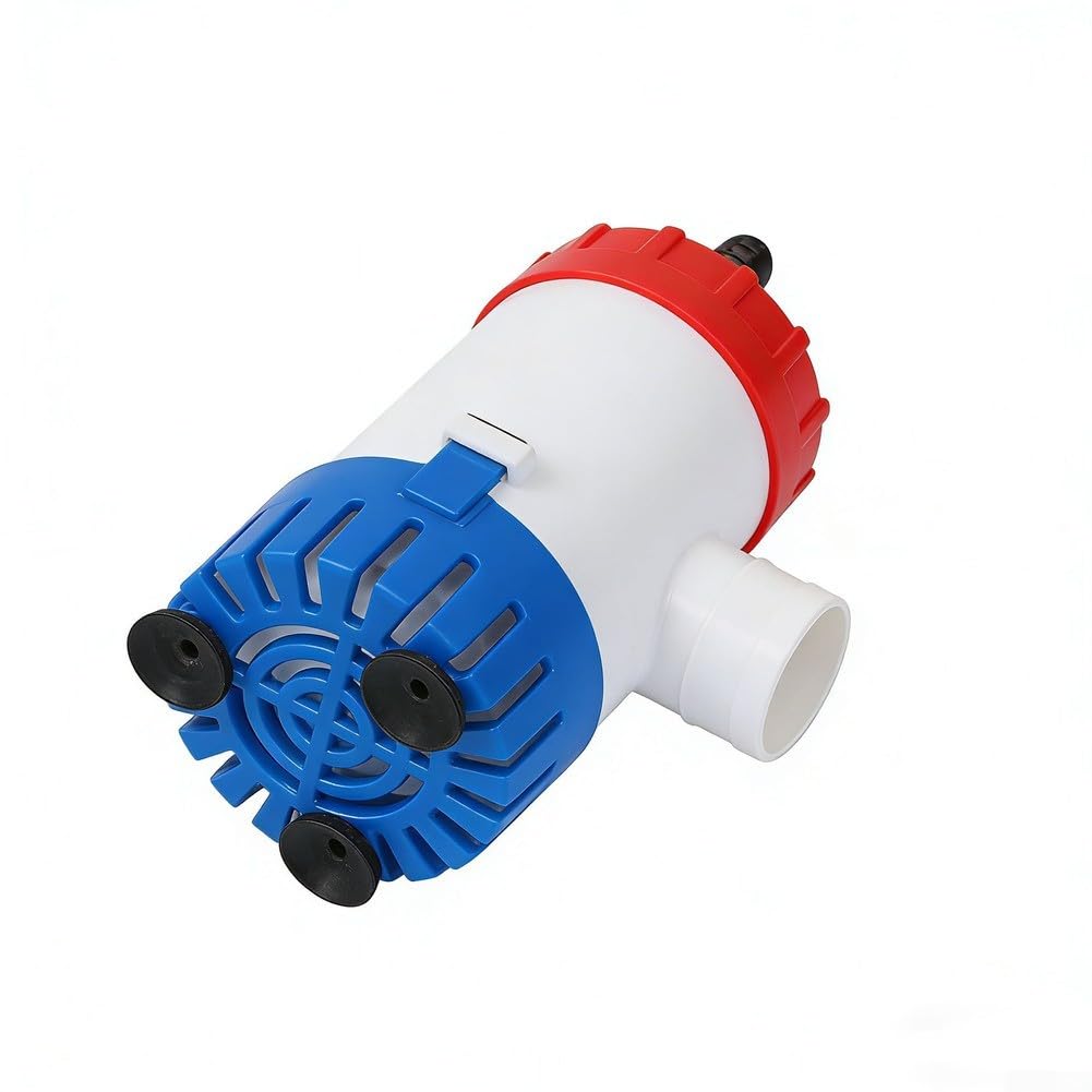 Pompa di sentina per barca, 12 V, 24 V, sistema di rimozione dell'acqua elettrica sommergibile per imbarcazioni marine, tra cui yacht, barche a vela, motoscafi e barche da pesca, 1100 GPH (JT555A12V)