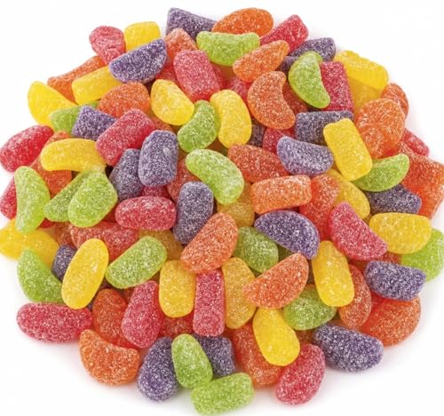 Assorted Fruit Slices - 1 lb of Variety Lemon Cherry Strawberry Orange Bulk Bag of Sugar Coated Chewy Treats