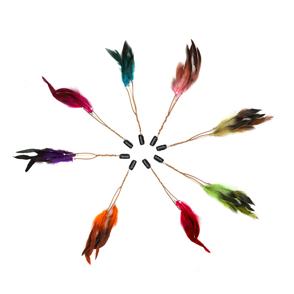 shioyoong8 Pcs Handmade Boho Hair Extensions Bohemian Hippie Hairpin Headdress Accessories for Girls Women Lady