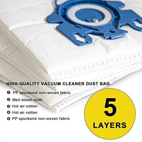 Bolsas de substituição BIHARNT Airclean GN 3D compatíveis com Miele S2, S5, S8, Classic C1, Complete