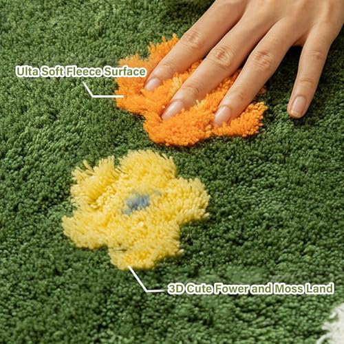Tapete Verde de Musgo Irregular para Dormitorio miniatura 4