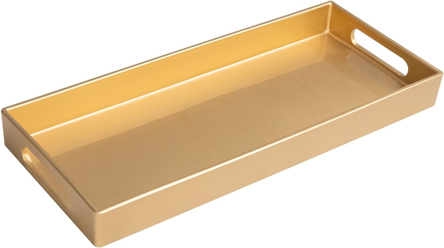 MAONAME Gold Vanity Tray, Plastic Decorative Tray