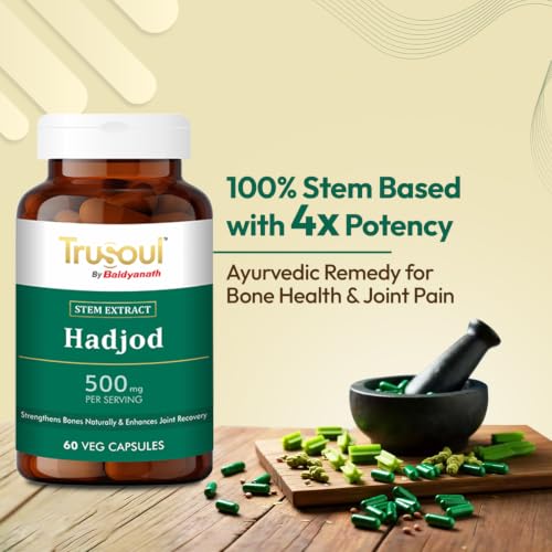 Image of Baidyanath Trusoul Hadjod 60 Veg Capsules | Strengthens Bones Naturally 7 Enhance Joint Recovery | For Bone Support, Wellness Capsules | Helps Joint Flexibility
