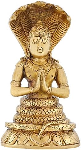 Indian Art Home Decoration Religious Gifts Patanjali Statue Brass Hindusim 8 Inch,2.1 Kg