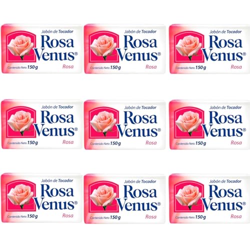LA CORONA Rosa Venus Jabón de Tocador Bar Soap, Rose Scent, 150g, 9 Pack image 3
