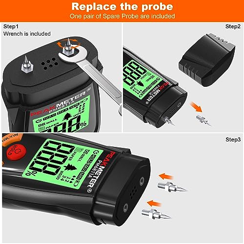image for coczow Wood Moisture Meter, with battery and LCD display, suitable for