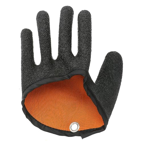 VICASKY 1Pc Non Slip Fishing Gloves Lightweight Pe Thread Woven Design for Use Fishbone Grip Comfortable and Easy to Clean Left Glove Black