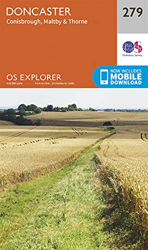Doncaster Map | Conisbrough, Maltby & Thorne | Ordnance Survey | OS Explorer Map 279 | England | Walks | Hiking | Maps | Adventure