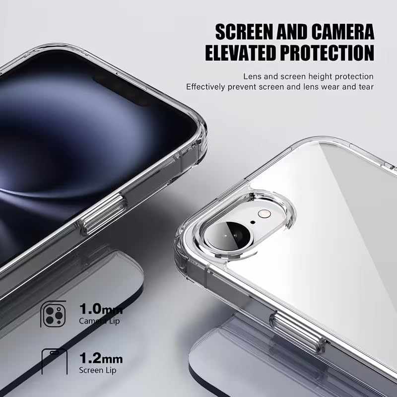 Image of DIZORO Crystal Clear Compatible with iPhone 17e / iPhone 16e Case with Anti-Yellow Anti-Scratch Shockproof Transparent Cover
