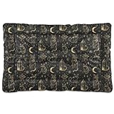 Tapete de cama para perros y gatos góticos de tarot negro y dorado, suave, cómodo, antideslizante, para perros grandes, jumbo, medianos y pequeños, 24 x 18 pulgadas