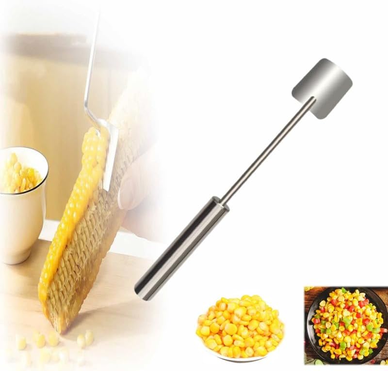Nuevos peladores mágicos de maíz 2024, herramienta de extracción de maíz de acero inoxidable de mango largo, herramienta para pelar mazorcas de