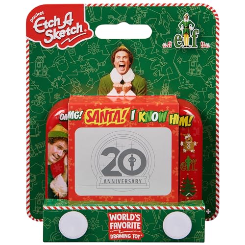 Etch A Sketch Pocket, Elf Special Edition, Original Magic Screen, Kids Travel Toy, Drawing Toys for Boys & Girls Ages 3+