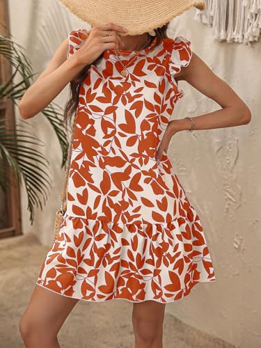 Image of SISKIN Women's 2025 Summer Beach Hobo Ruffle Trim Dresses Sleeveless Flowy Vocation Sun Dress Outfit Woman