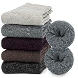 【Chaleur】Les chaussettes chaudes tricotées en laine thermiques pour femmes sont fabriquées à partir de laine de haute qualité, un matériau naturel aux excellentes propriétés thermiques qui réchauffera vos pieds en hiver.