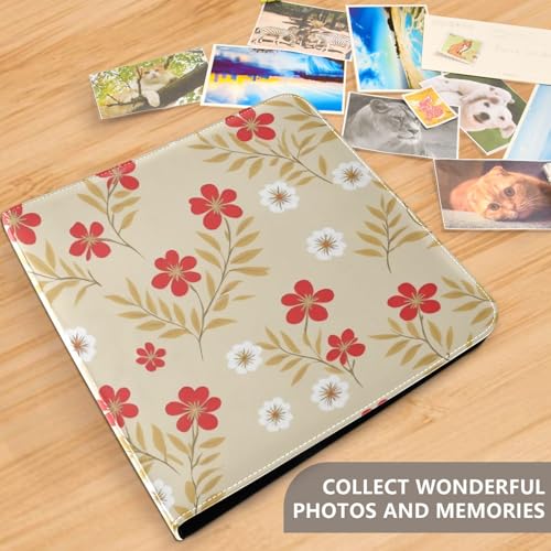 Álbum de Fotos Autoadhesivo DIY de FLildon con Flores Naturales, Encuadernación de 3 Anillos, 40 Páginas, Tamaño 8x10 miniatura 5