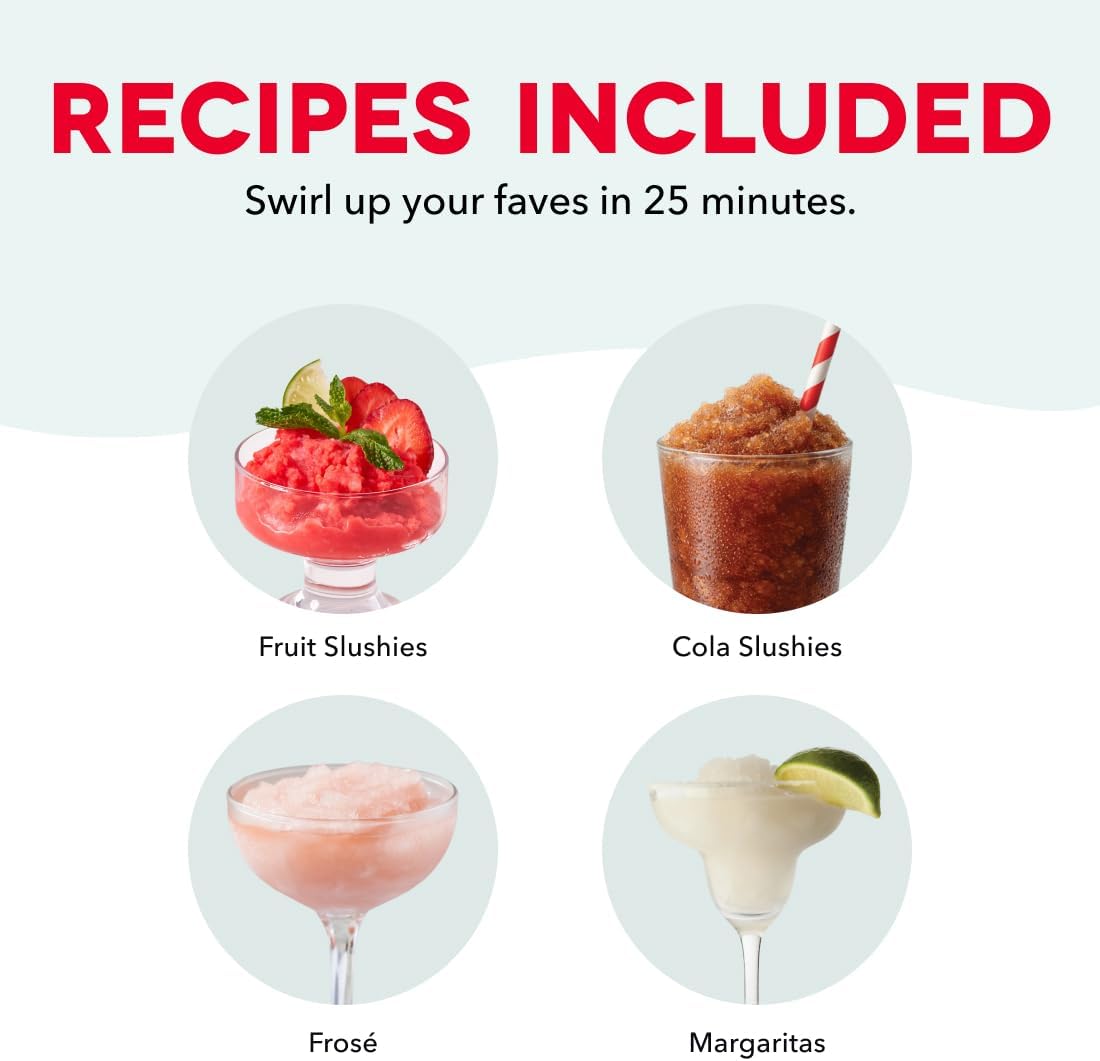 Dash Slushie Machine & Frozen Drink Maker - Make Slushys, Frozen Margaritas, Frosé & More - Easy-to-Clean Device & Drip-Free Dispensing - One-Touch Operation - 32 Oz