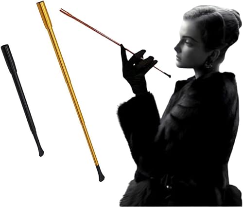 2 piezas Audrey estilo vintage extensible, soporte de cigarrillos largo de metal vintage, soporte largo de cigarrillos antiguo para disfraz y