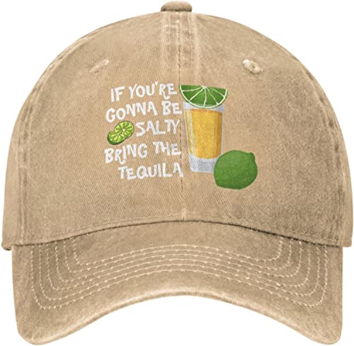 LOUJIN Hat If You're Gonna Be Salty Bring The Tequila Hat Berretto da baseball da donna, Foto a colori, Etichettalia unica