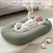 Muslin Baby Lounger Cover 2 Pack, Cotton Soft Breathable Infant Nest Slipcovers, Envelope Closure, Compatible with Snuggle MeLoungers, Machine Washable, Cover Only, for Boys Girls(Gray & Green)
