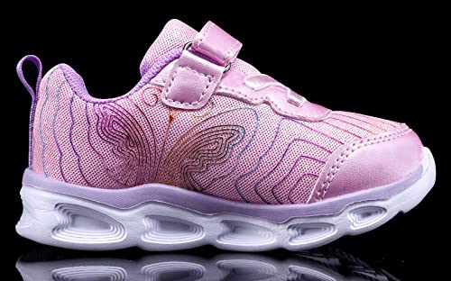 SINOSKY Toddler Girls Led Shoes Kids Light Up Sneakers (8 Toddler,Hot Pink)