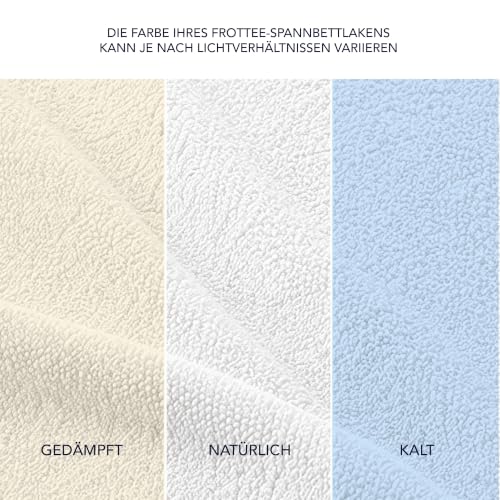 Dreamzie Spannbettlaken 90x200 Weiß - Frottee 80% Baumwolle, Oeko-Tex – Ansicht 6