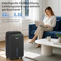 KNKA Luftentfeuchter 16L/Tag Entfeuchter Gunmetal-Grau Edles Design – Ansicht 2