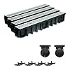 4m drainagegoot terrasgoot verzinkt stalen rooster compleet SET, systeem A15 148 mm, incl. accessoires