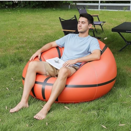 Sofá de baloncesto inflable naranja sillón plegable para estudiantes 8