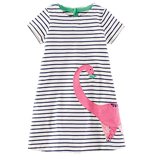 Frogwill Girls Green Dinosaur Tunic Short Sleeve Summer Casual Dress 2t