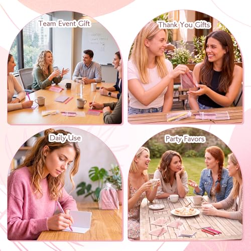 Image of Mooliwe 24 Pcs Positive Affirmation Gift Set Gratitude Notebooks with Pens Small Bags Motivational Encouragement Notepads Daily Affirmations Journal for Women Stress Relief Self Care (Pink)