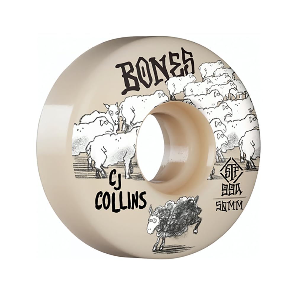 Rueda de monopatín STF Collins Black Sheep 99A, 52 mm, Color Blanco