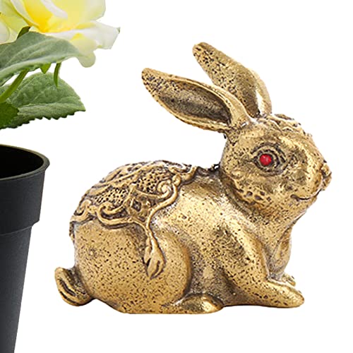 Chinesische Sternzeichen Hase Figur Messing Chinesische Tierkreiszeichen Sternzeichen Figur Tierfigur 2023 Kaninchen Maskottchen Feng Shui Kaninchen Ornament Für Schlafzimmer Dekoration5x4,5 Cm Cover