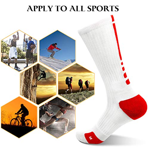 Mumubreal Men's Basketball Socks Cushioned Athletic Crew Socks Compression Sport Socks #TOP1