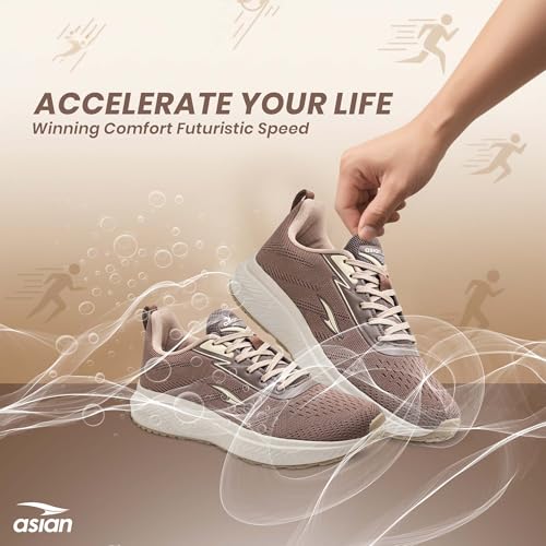 Image of ASIAN Raftaar-18 Sports Shoes for Men | Stylish Knit Mesh Shoes with Memory Foam | Responsive Sole Grip for Running, Gym, Training