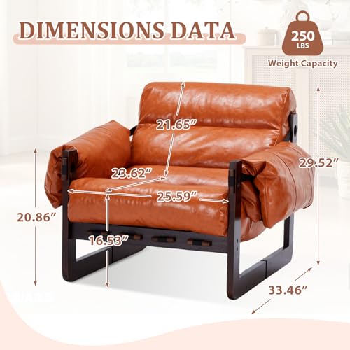 Sillón Moderno Naranja Piel Aceitada miniatura 2