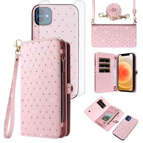 Coque iPhone 12 Mini Asuwish Rose protection antichoc avec coins renforcés ZSZX008