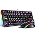 Redragon K552-BA Mechanical Gaming Keyboard and Mouse Combo & Large Mouse Pad, 87 Key RED LED Backlit Keyboard for Windows PC (Keyboard, Mouse, Mousepad Set)