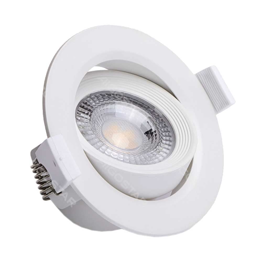 2X 7W LED Adjustable Tilt Angle 3000K Warm White Bright 490 Lumen Ceiling Recessed Shop Retail Display Lighting Spotlight (2X Spotlights)