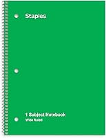 Vista 9 de Staples 1 Subject cuaderno con renglones anchos, 8 pulgadas x 10-1/2 pulgadas, rojo
