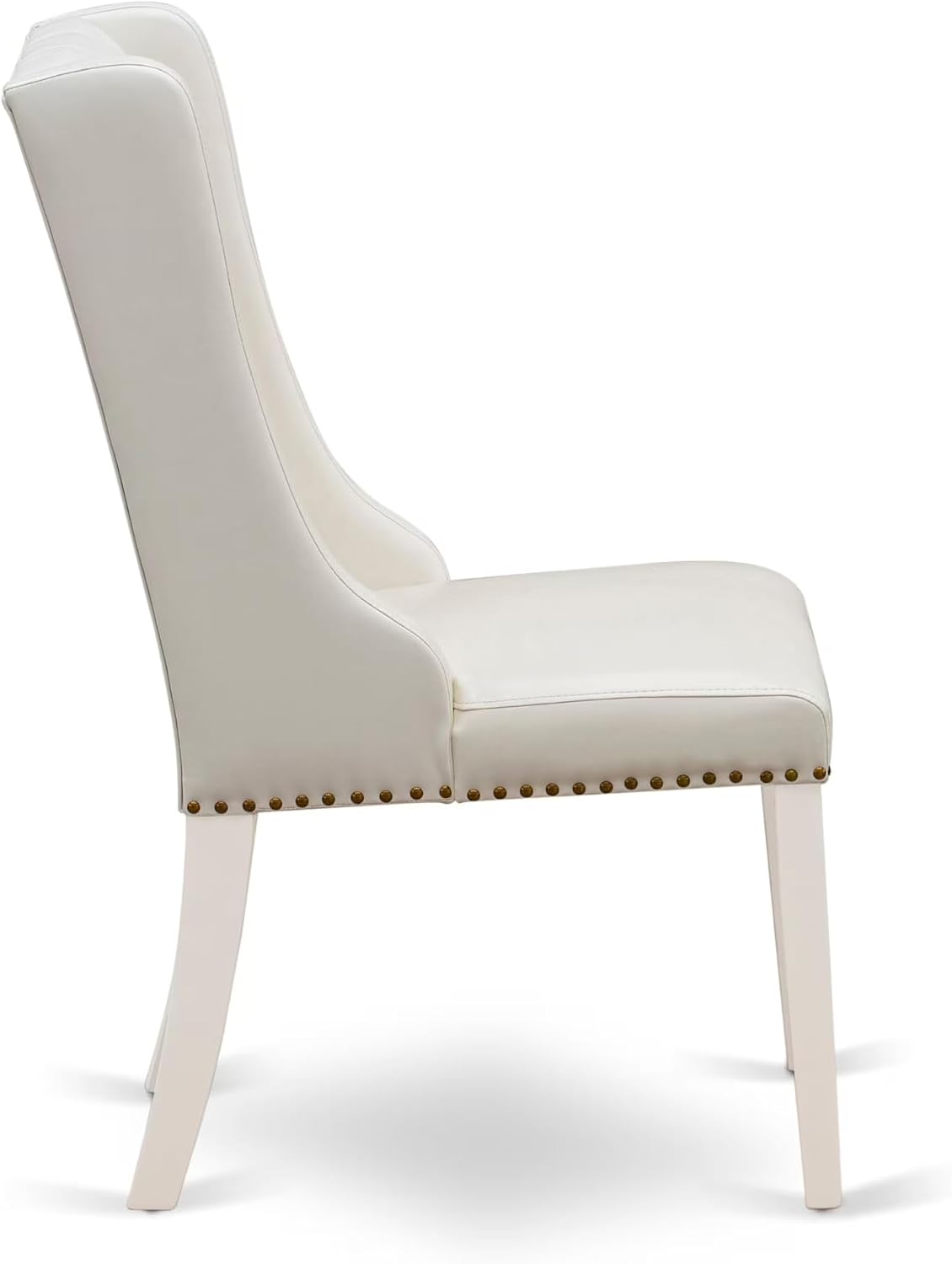 Linen White 9-Piece Dining Set with PU Leather Chairs
