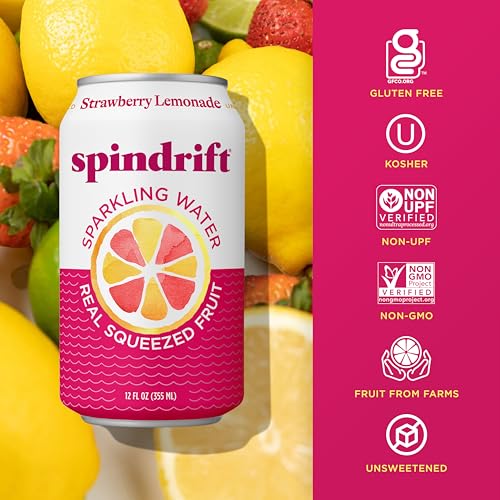 Image of Spindrift Strawberry Lemonade Can 12 Ounce (Pack of 24)