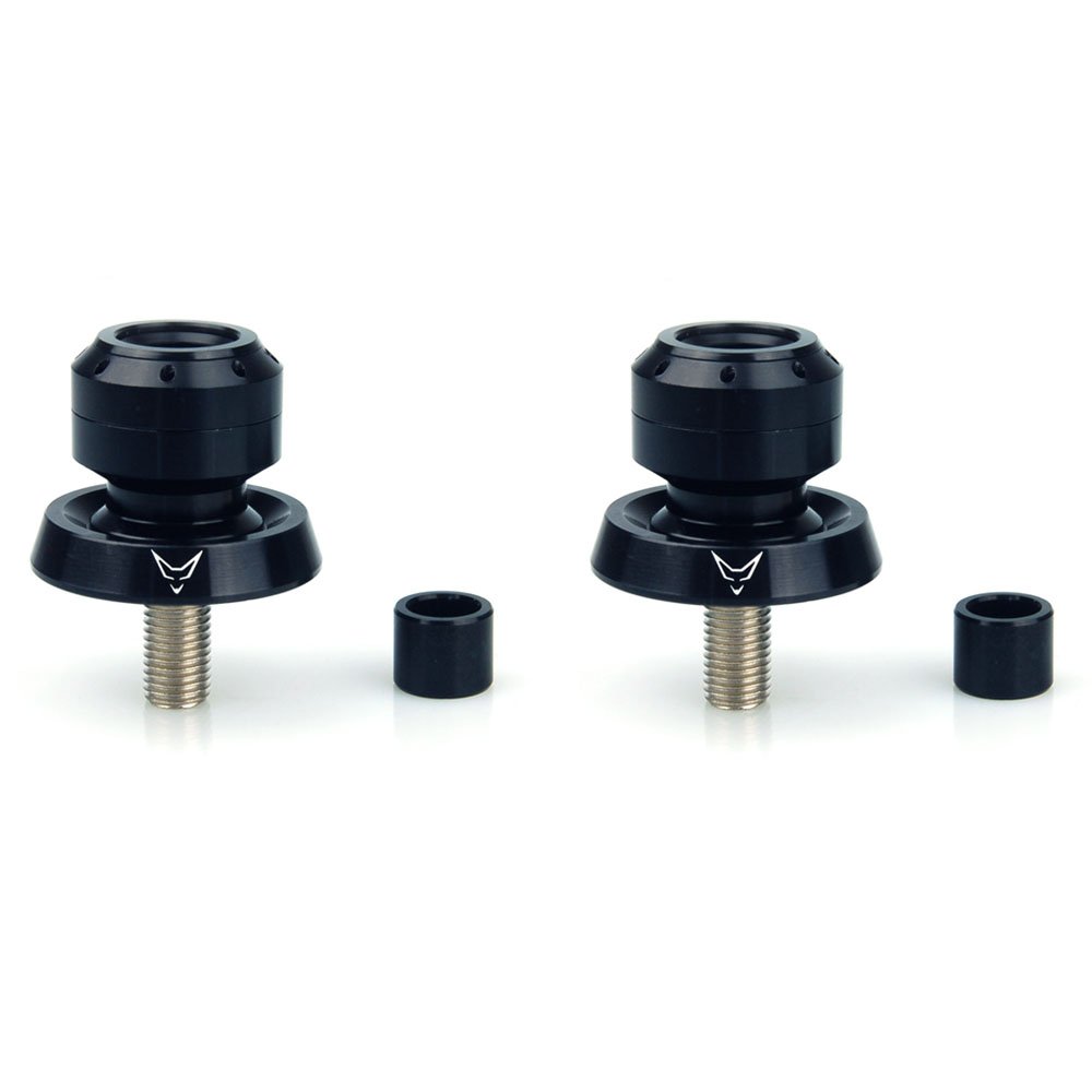 RACEFOXX Ständeraufnahmen mit Schleifschutz, Aufnahmen, Montageständer, Motorradständer, Bobbins, gefräst, M8, schwarz eloxiert, 1 Paar