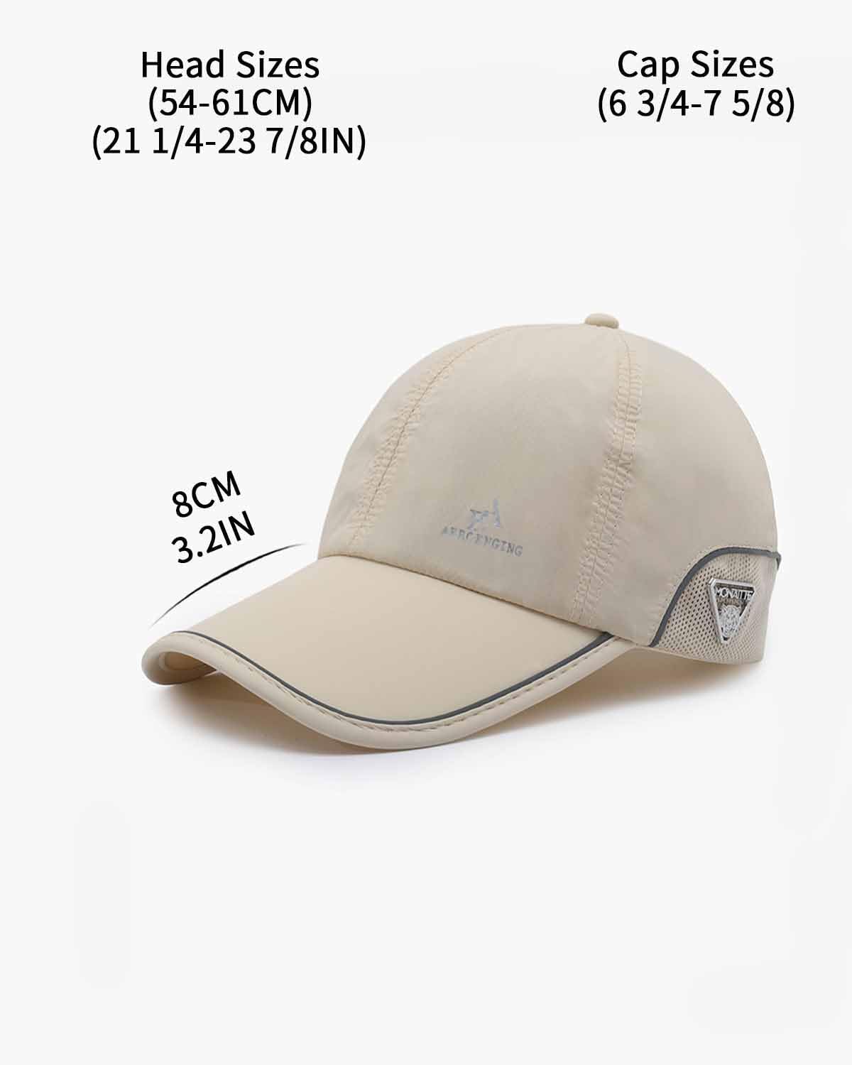 Baseball Cap Cool and Quick Drying in Summer Mens Hats Trucker Hat (US, Numeric, 6 3/4, 7 5/8, Khaki)