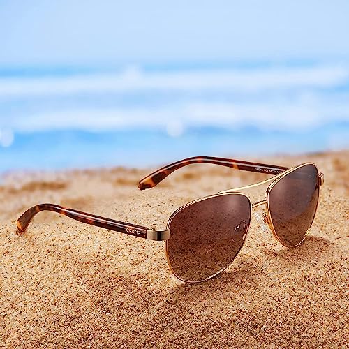 CARFIA Polarized Sunglasses for Women UV Protection Acetate Arms Metal Frame Woman's Shades CA32164