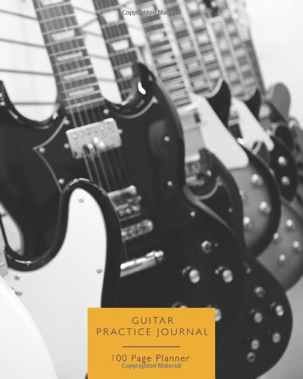 Electric guitar practice journal planner pour suivre et planifier 100 sessions